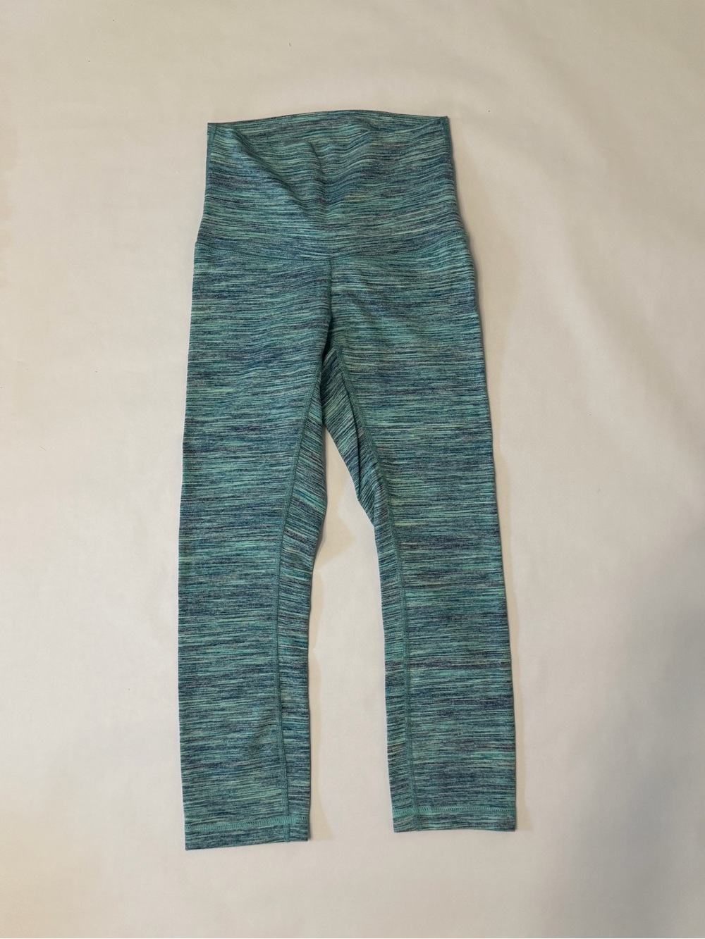 lululemon High-Rise Space Dye Cropped Leggings - Teal Mint Green - Size 2